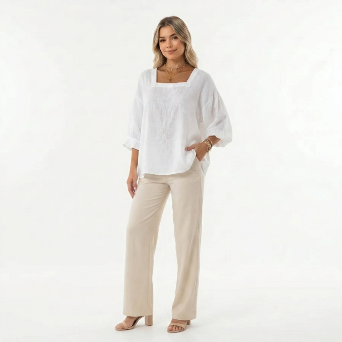 Alvessa | Blusa de Manga Larga con Escote Cruzado