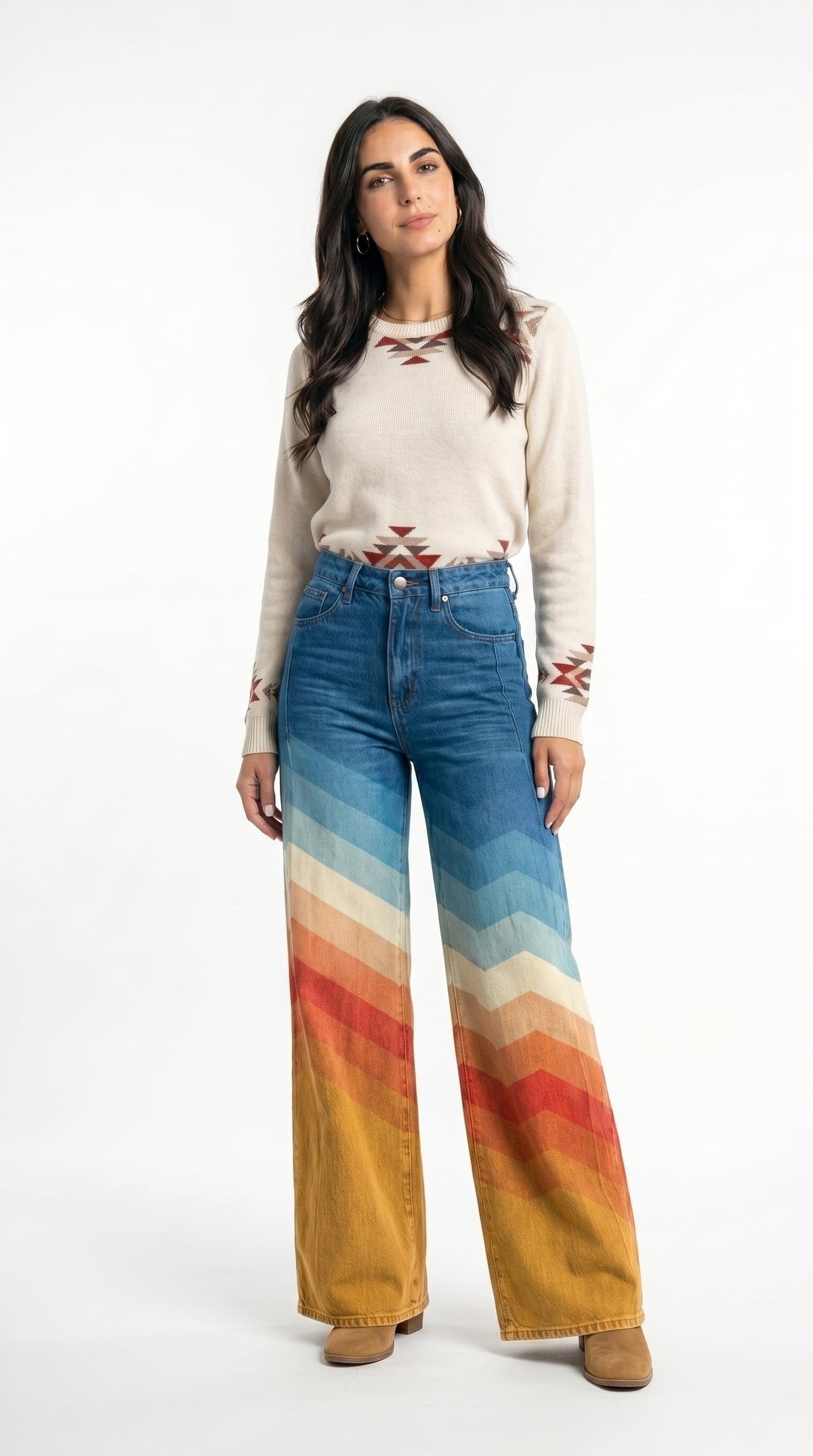 Margaux | Pantalón elegante retro con diseño zigzag