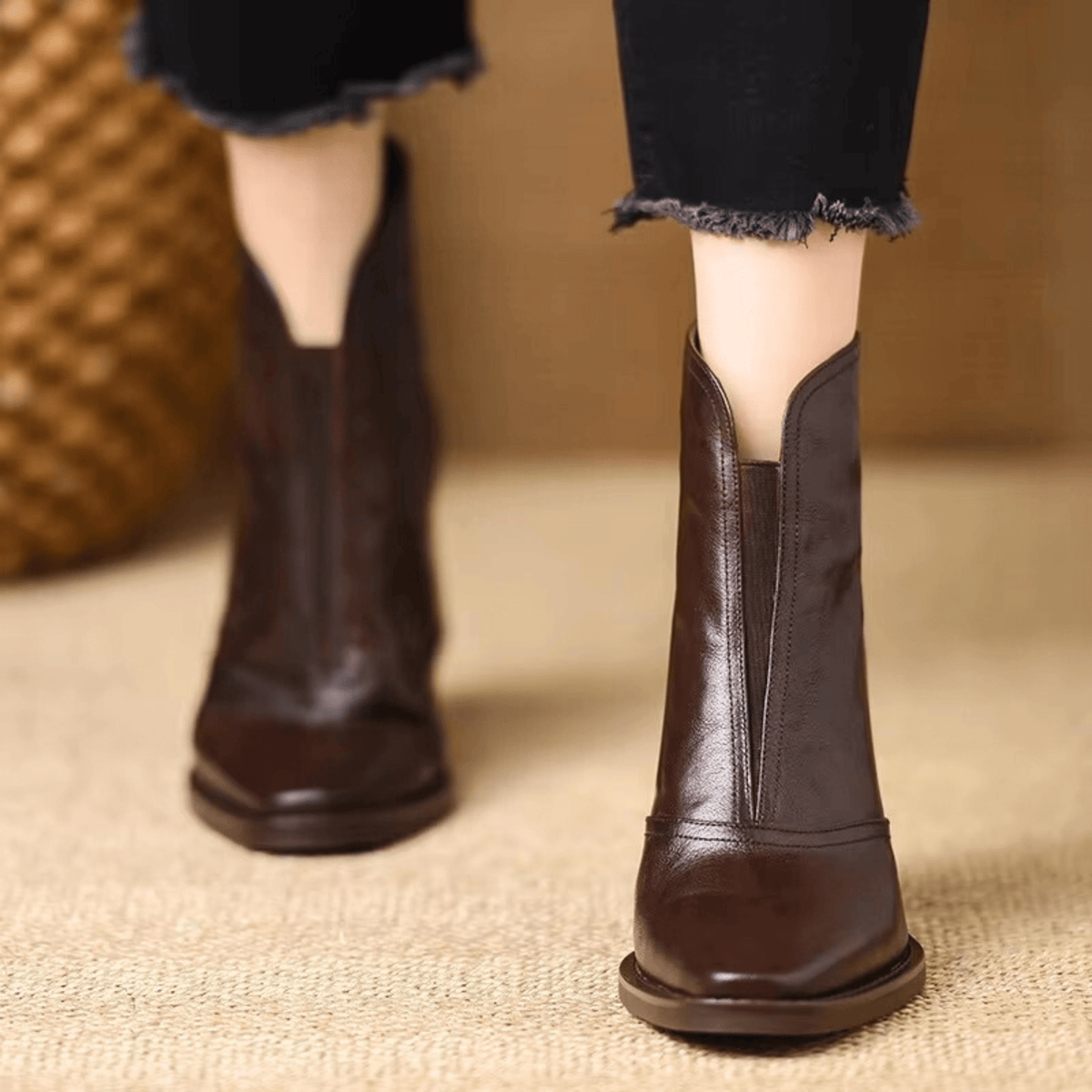 CLARA | Botas de tacón de cuero